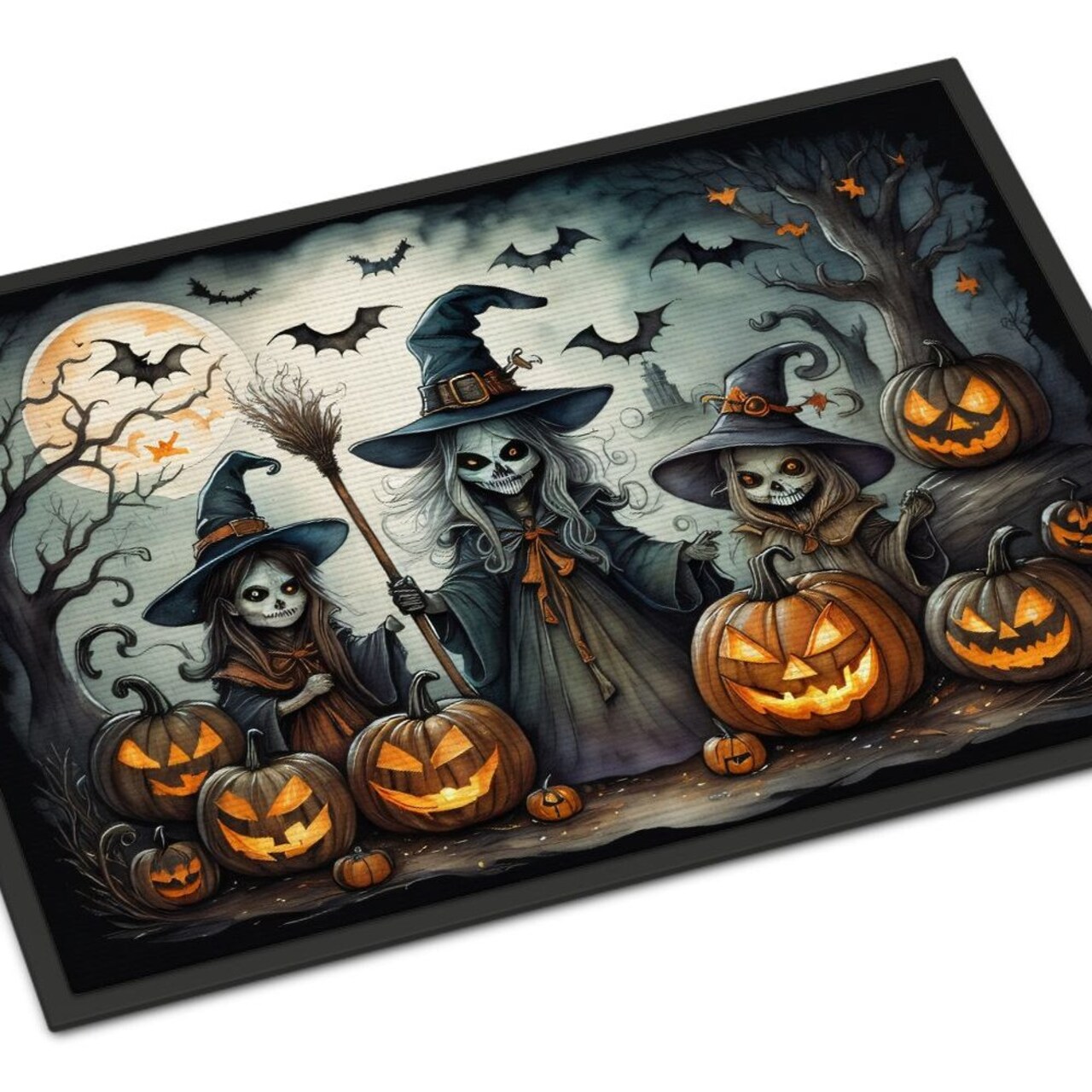 Edge Collections - 18" x 27" - Multicolor - Witches Spooky Halloween Doormat Indoor Outdoor - 1 Piece